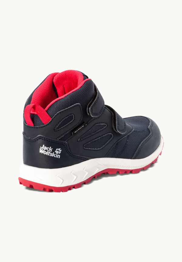 blue - WOODLAND K Kids\' MID TEXAPORE shoes – WOLFSKIN / - waterproof pink 34 hiking VC dark JACK