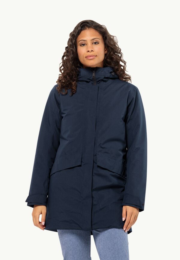 waterproof coat - - W winter – night XS COAT Women\'s JACK WOLFSKIN TEMPELHOF blue
