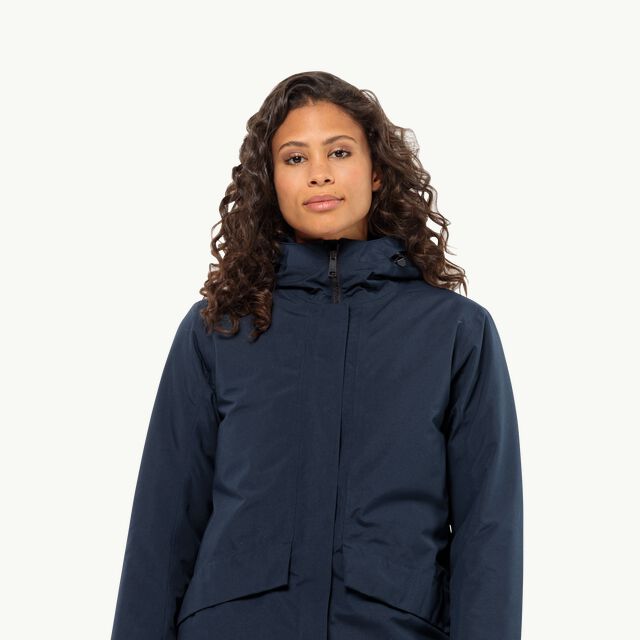 TEMPELHOF COAT W - night coat blue JACK – Women\'s - winter XS waterproof WOLFSKIN