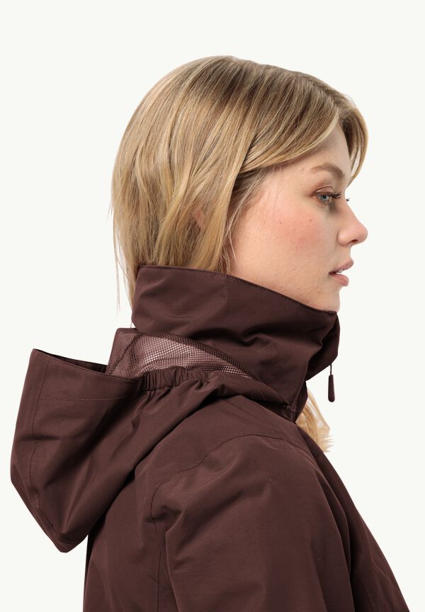 - Women\'s JKT - rain jacket 2L JACK STORMY – W POINT dark WOLFSKIN maroon S