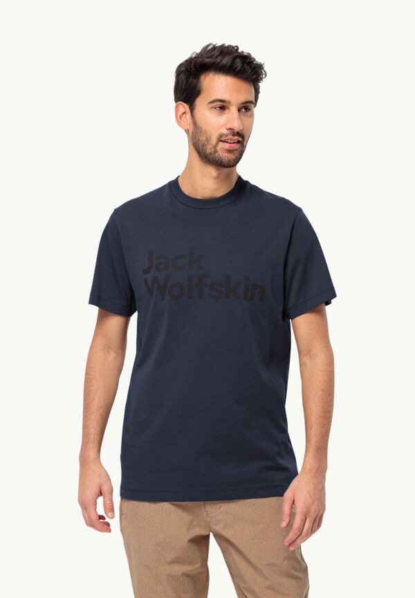 3XL organic blue ESSENTIAL night cotton LOGO T-shirt JACK WOLFSKIN - T – - Men\'s M