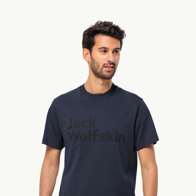 T-shirt LOGO ESSENTIAL Men\'s T night - - cotton M WOLFSKIN 3XL blue – organic JACK