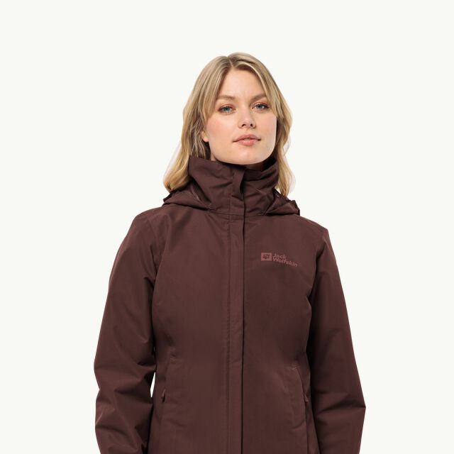 STORMY S jacket maroon rain - JACK – W 2L JKT dark Women\'s WOLFSKIN - POINT