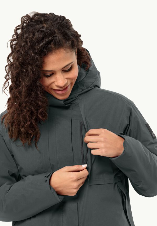 – waterproof JKT slate W - green WANDERMOOD winter jacket - L Women\'s JACK WOLFSKIN