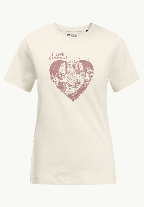 CAMPING LOVE Women\'s - JACK W - T M white organic cotton cotton WOLFSKIN T-shirt –