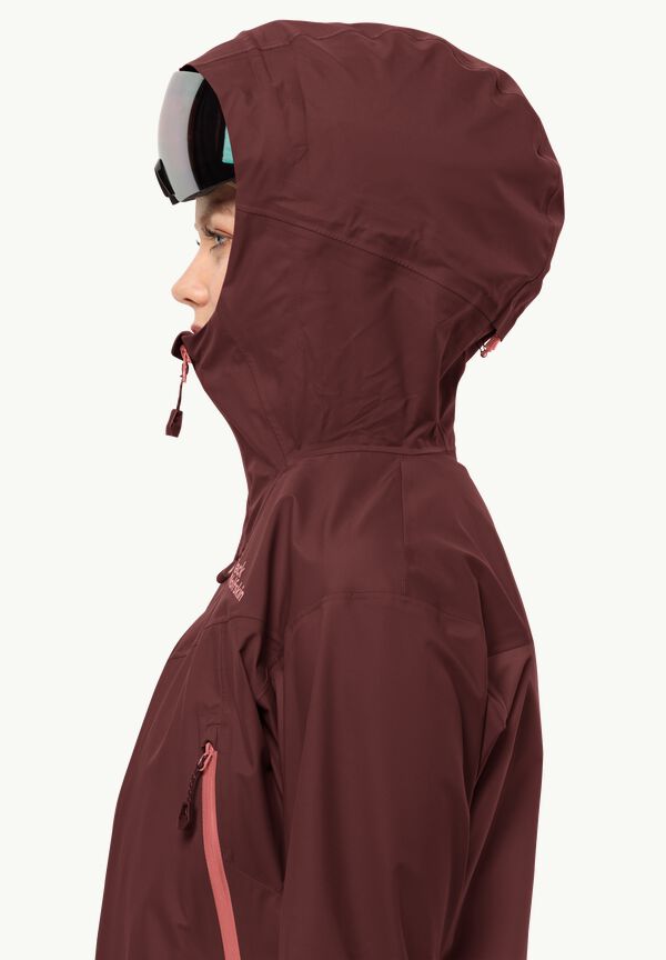 ALPSPITZE RECCO® ski touring jacket – PRO - maroon S - tracking for system with JKT W JACK Hardshell 3L dark WOLFSKIN women