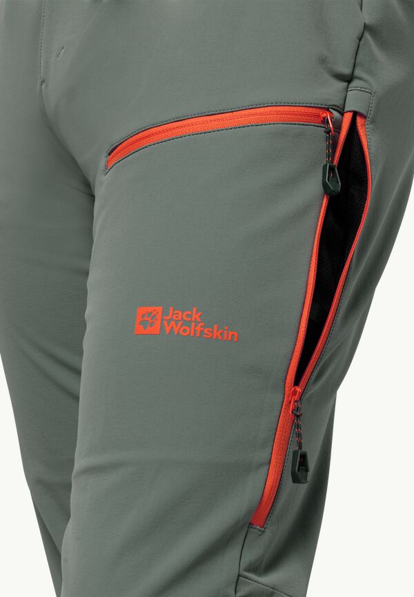 ALPSPITZE PANTS M - men green system touring - Ski trousers WOLFSKIN 56 hedge with JACK – RECCO® tracking