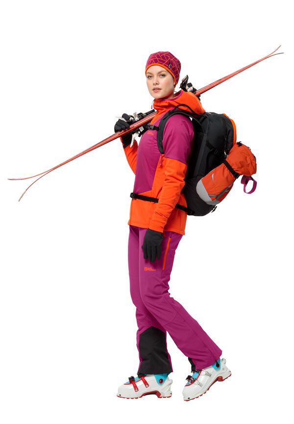 TOUR ski PANTS - magenta Softshell JACK new 38L trousers for ALPSPITZE touring W – - WOLFSKIN women