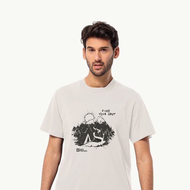FIND - white YOUR JACK L organic T M cotton – cotton WOLFSKIN SPOT Men\'s T-shirt -