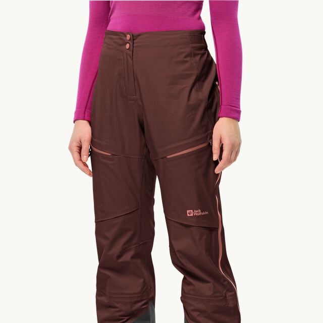 ALPSPITZE PRO 3L PANTS trousers Hardshell dark for with women RECCO® 46 JACK WOLFSKIN system - ski tracking - W touring – maroon