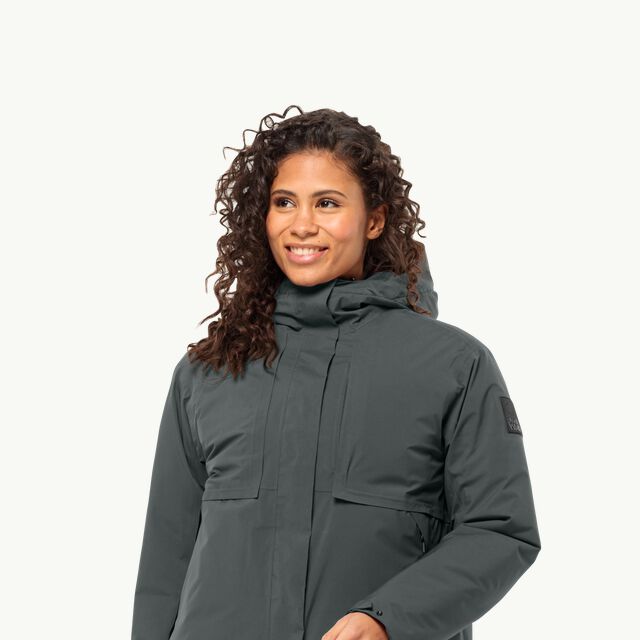 WOLFSKIN slate JACK WANDERMOOD jacket – L W - green JKT Women\'s waterproof - winter