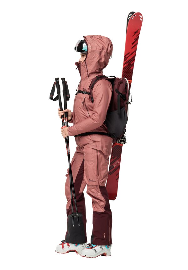 dark JACK RECCO® - system with Ski WOLFSKIN PACK – tracking maroon backpack - touring ALPSPITZE SIZE ONE 25