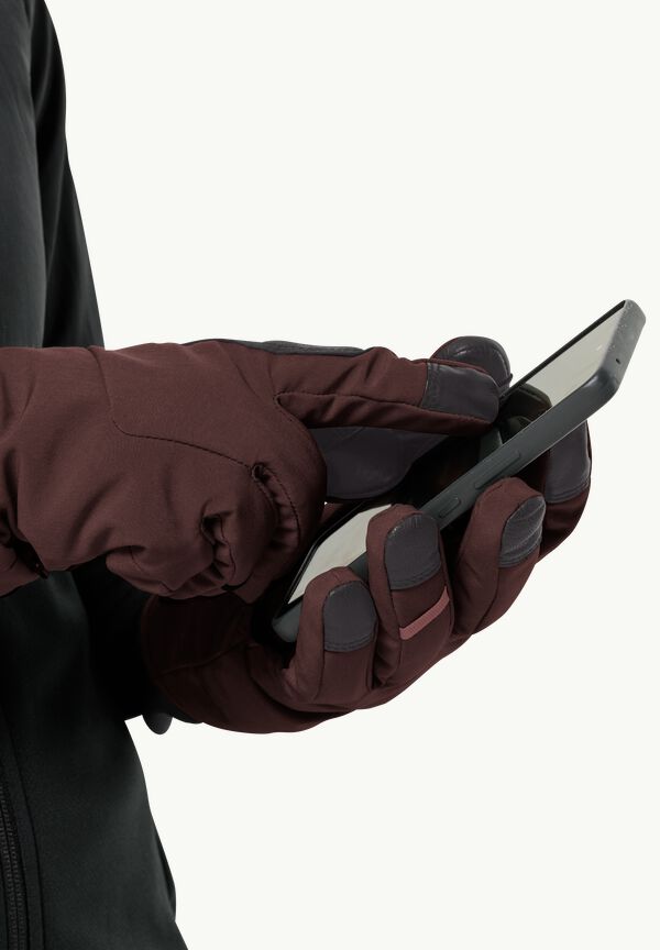 ALPSPITZE MERINO Windproof gloves dark maroon Merino – WOLFSKIN JACK GLOVE XL - 
