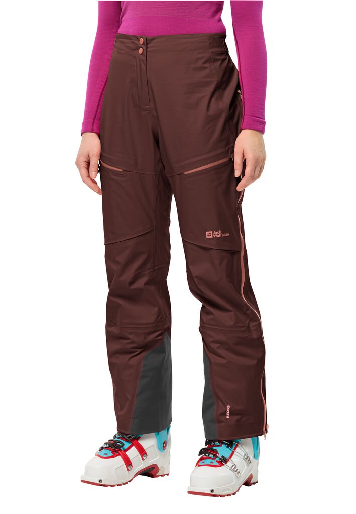 ski touring tracking PANTS maroon - JACK 3L for trousers Hardshell WOLFSKIN - – RECCO® 46 ALPSPITZE dark system women W with PRO