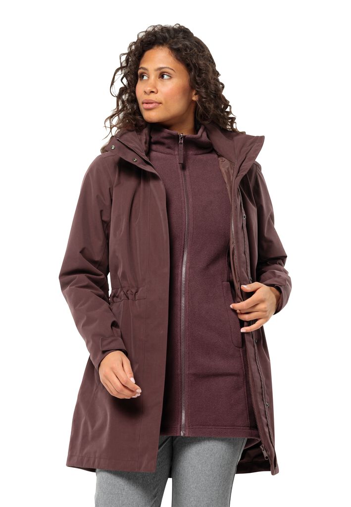 – S WOLFSKIN COAT - - OTTAWA JACK Women\'s boysenberry 3-in-1 jacket