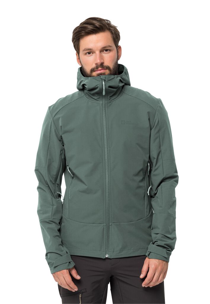 KAMMWEG JKT M - hedge – M men jacket - Trekking green softshell JACK WOLFSKIN