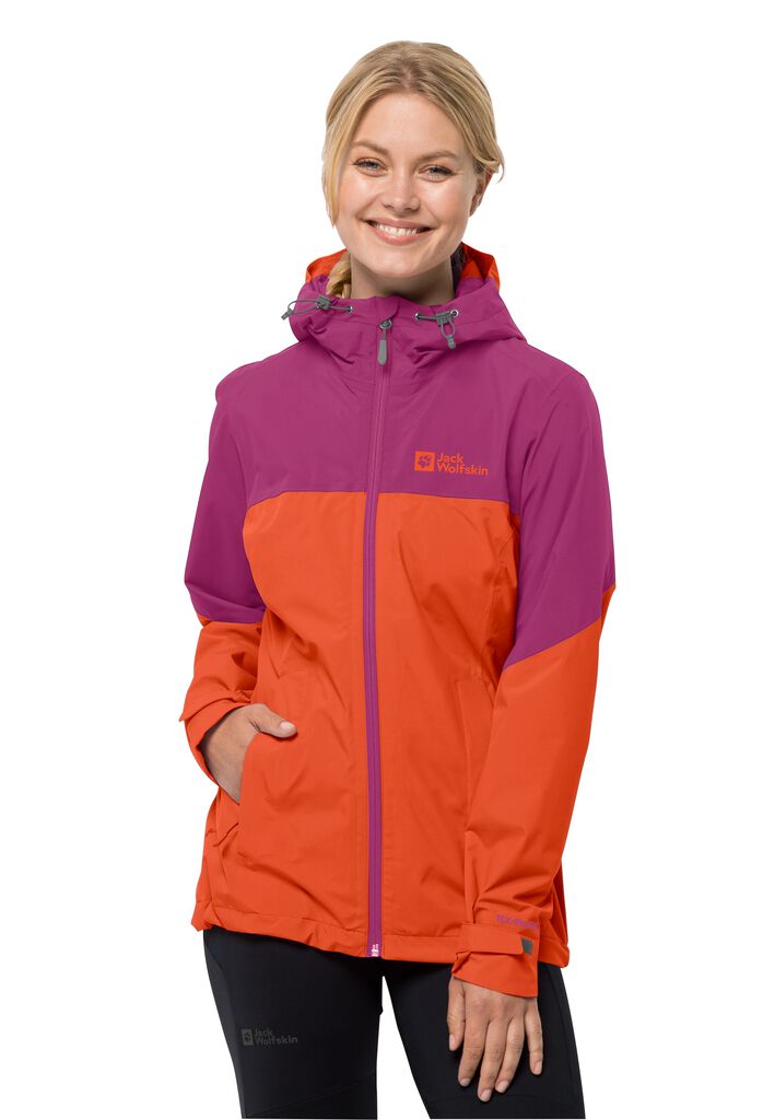 WEILTAL 2L JKT W vibrant - rain M - jacket WOLFSKIN Women\'s orange JACK –