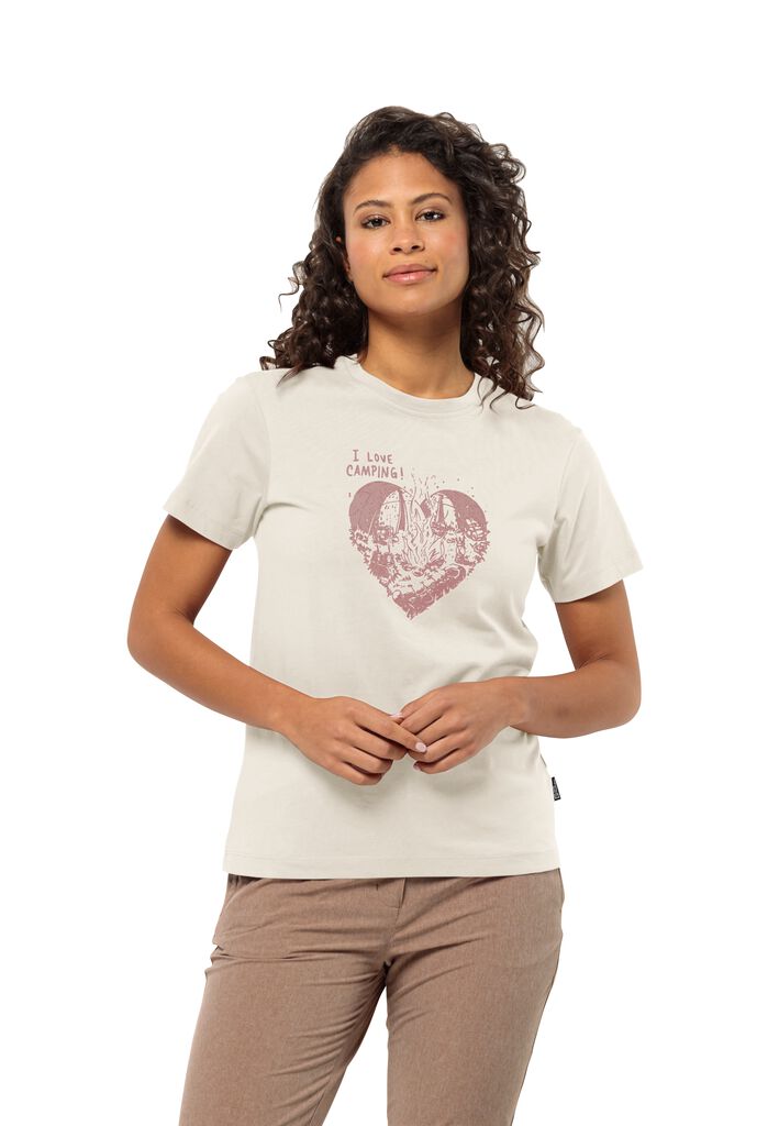 CAMPING LOVE – white - W - cotton WOLFSKIN cotton JACK T-shirt Women\'s M T organic