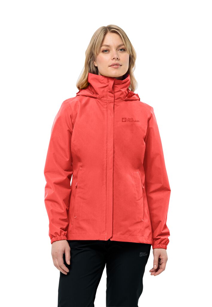 STORMY POINT 2L JKT W - vibrant red M - Women’s rain jacket – JACK WOLFSKIN