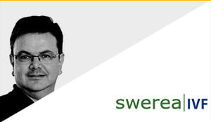 Portrait of Stefan Posner and Swerea IVF logo